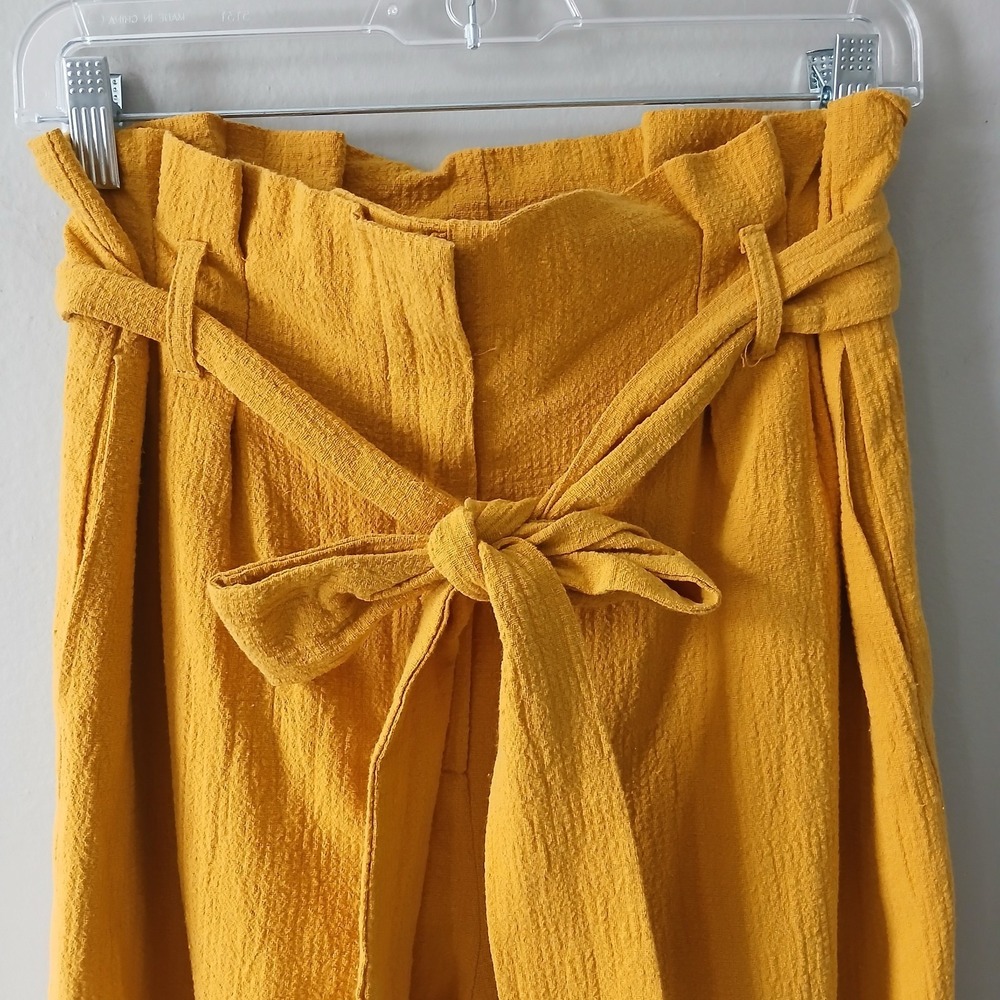 Lost + Wander Anthropologie Women's Size Medium Belted Pants Gold Yellow NWT!!! - Picture 2 of 16